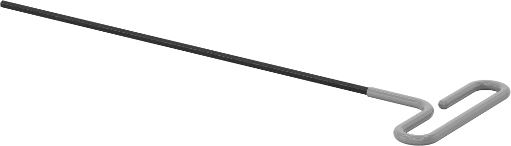Yastıklı Tutamaklı Döngü T-Saplı Altıgen Anahtar, 3 mm Tahrik Boyutu, 9-3/4" Toplam Uzunluk