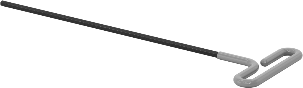 Yastıklı Tutamaklı Döngü T-Saplı Altıgen Anahtar, 4 mm Tahrik Boyutu, 9-3/4" Toplam Uzunluk