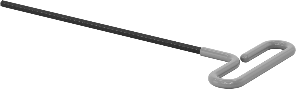 Yastıklı Tutamaklı Döngü T-Saplı Altıgen Anahtar, 5 mm Tahrik Boyutu, 10-1/8" Toplam Uzunluk