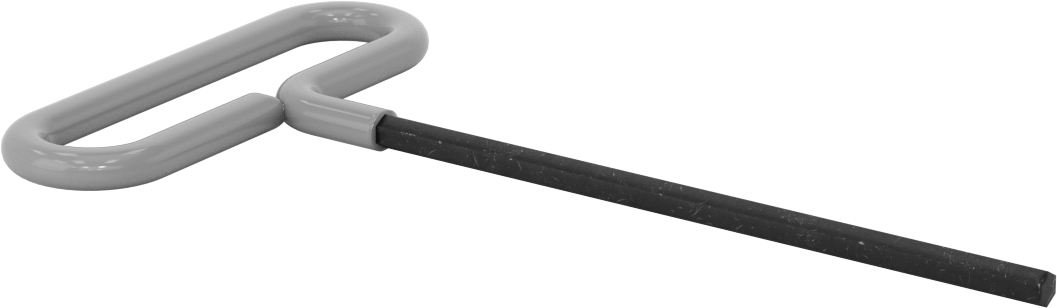 Yastıklı Tutamaklı Döngü T-Saplı Altıgen Anahtar, 8 mm Tahrik Boyutu, 10-15/16" Toplam Uzunluk