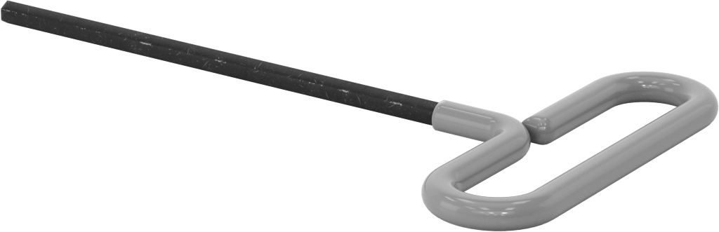 Yastıklı Tutamaklı Döngü T-Saplı Altıgen Anahtar, 8 mm Tahrik Boyutu, 10-15/16" Toplam Uzunluk
