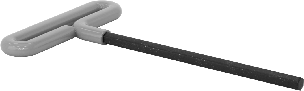 Yastıklı Tutamaklı Döngü T-Saplı Altıgen Anahtar, 10 mm Tahrik Boyutu, 10-1/2" Toplam Uzunluk