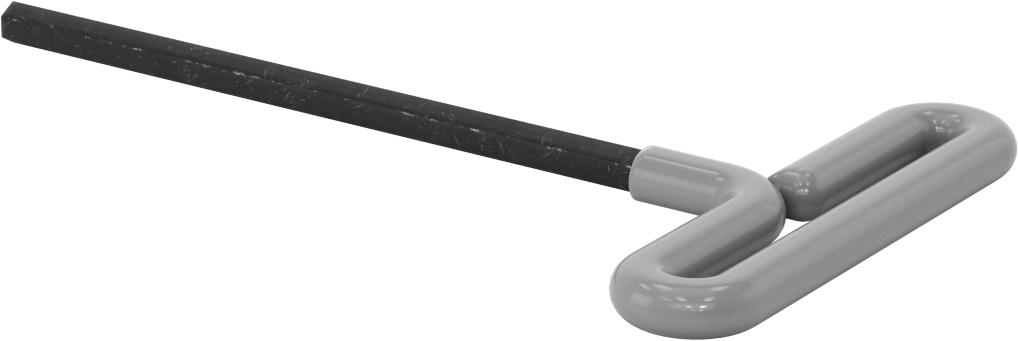 Yastıklı Tutamaklı Döngü T-Saplı Altıgen Anahtar, 10 mm Tahrik Boyutu, 10-1/2" Toplam Uzunluk