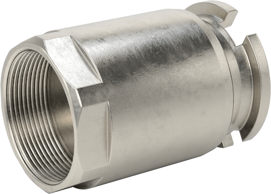 Doğal ve LP GAZ için Bas-Çevir Hortum Bağlantısı, Minimum Dökülme, 2-13/16" Soket Dış Çapı, 2 NPT Dişi