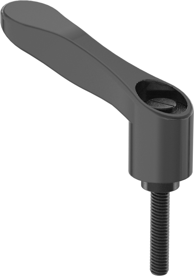 Rahat Tutuşlu Naylon Ayarlanabilir Tutamak, 3/8“-16 Dişli 1-9/16” Uzunlukta Saplamalı