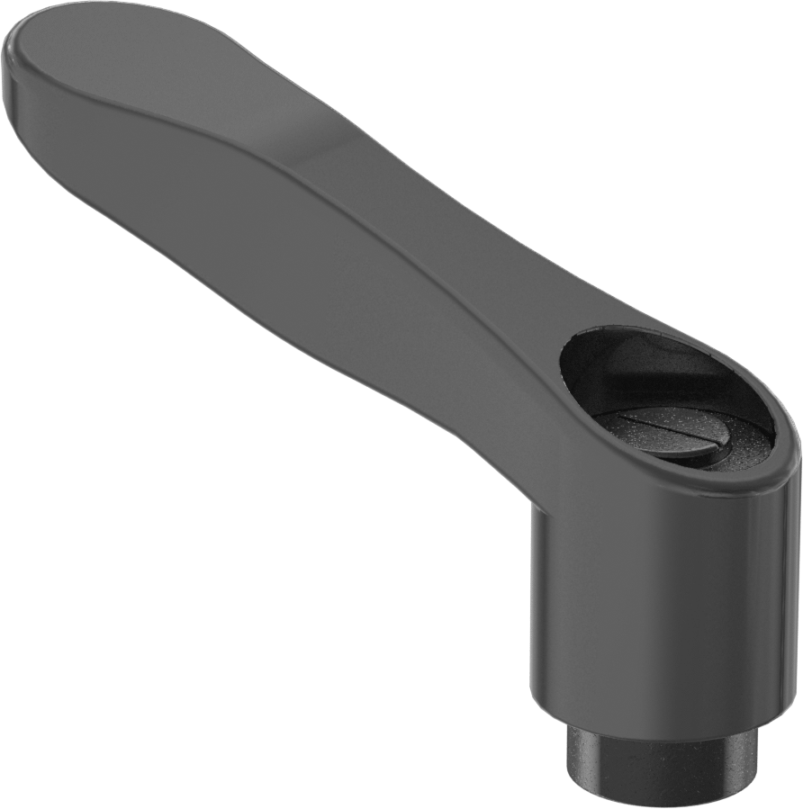 Rahat Tutuşlu Naylon Ayarlanabilir Tutamak, 3/8"-16 Dişli Delikli, Çıkıntı 2-9/16"