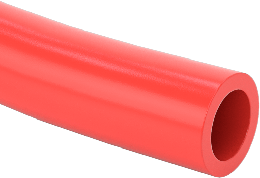Hava ve Su için Sert Naylon Plastik Boru, Opak Şeffaflık, Kırmızı, 11/64" ID, 1/4" OD