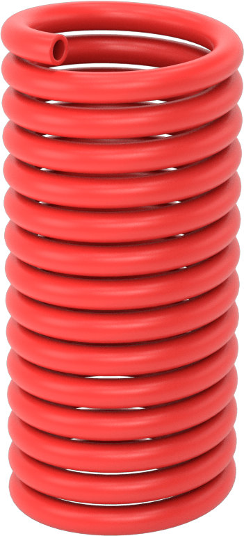 Geri Çekilebilir Hava Hortumu, 1/8" ID, 3/16" OD, Kırmızı, 5 Fit Uzunluk
