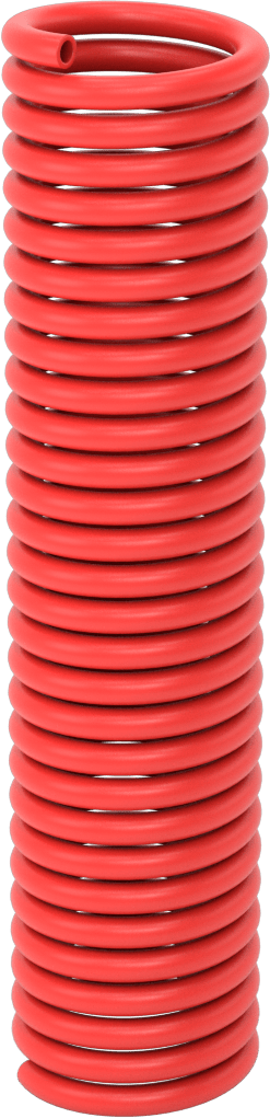 Geri Çekilebilir Hava Hortumu, 1/8" ID, 3/16" OD, Kırmızı, 10 Fit Uzunluk