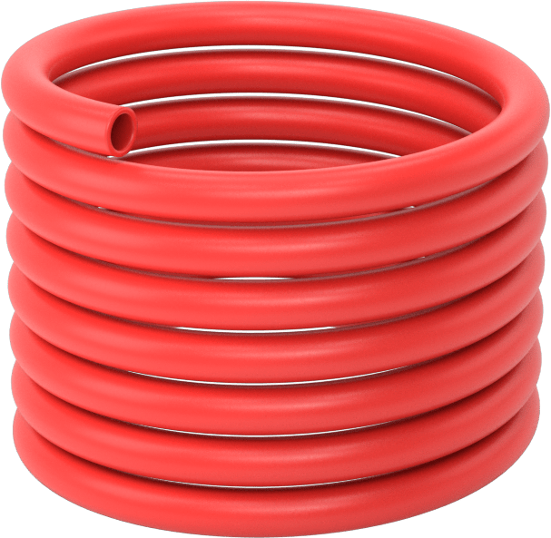 Geri Çekilebilir Hava Hortumu, 3/16" ID, 1/4" OD, Kırmızı, 5 Fit Uzunluk