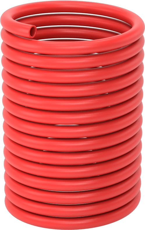Geri Çekilebilir Hava Hortumu, 3/16" ID, 1/4" OD, Kırmızı, 10 Fit Uzunluk
