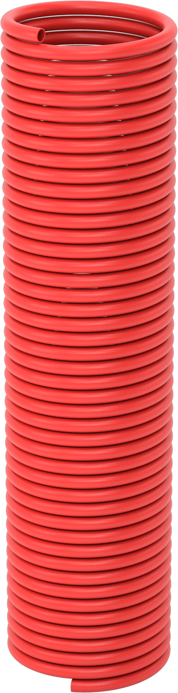 Geri Çekilebilir Hava Hortumu, 5/16" ID, 3/8" OD, Kırmızı, 50 Fit Uzunluk