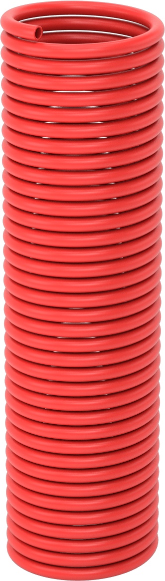 Geri Çekilebilir Hava Hortumu, 3/16" ID, 1/4" OD, Kırmızı, 25 Fit Uzunluk