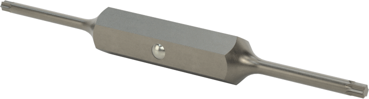 Çift Yönlü Uç, Bilyalı Tespit ile, 1/4" Altıgen Şaft, T6 x T7 Torx, 2-1/2" Uzunluk