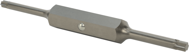 Çift Yönlü Uç, Bilyalı Tespit ile, 1/4" Altıgen Şaft, T8 x T10 Torx 2-1/2" Uzunluk