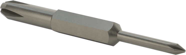Çift Yönlü Uç, Bilyalı Tespit ile, 1/4" Altıgen Şaft, 0 Numaralı x 3 Numaralı Phillips