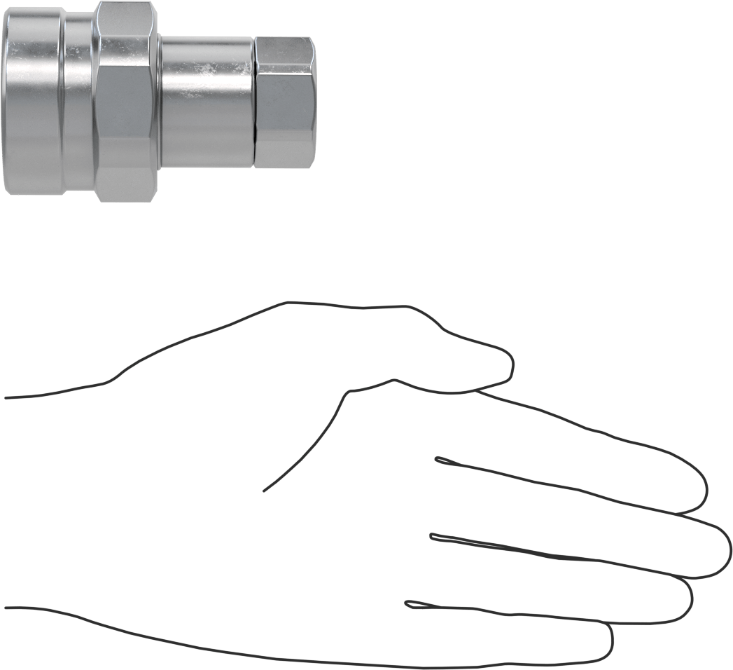Ağır Hizmet Tipi Diş Kilitli Hızlı Bağlantı Kesme Hortum Bağlantısı, Hidrolik Sıvı için, Soket, 1/2 Kaplin Boyutu, 1/2 NPTF Dişi