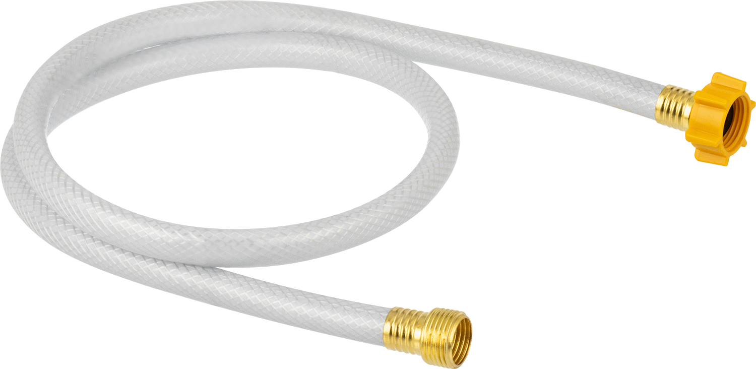 İçme Suyu için Bahçe Hortumu, Pirinç GHT Bağlantı Elemanları ile, 1/2" ID, 11/16" OD, 4 Fit Uzunluk