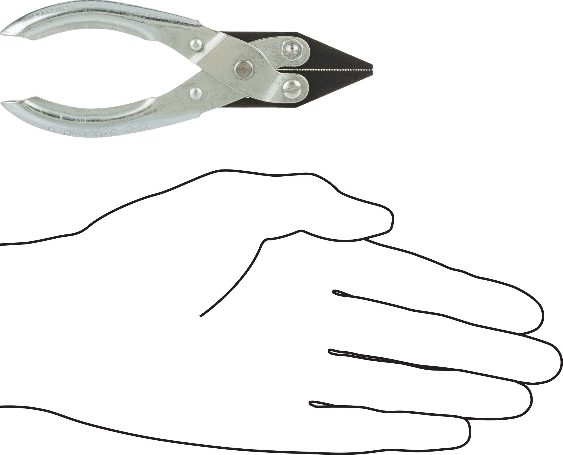 Paralel Çeneli Pense, Düz Çeneli ve Düz Tutamaklı, 5" Toplam Uzunluk, 1-3/8" Çene Uzunluğu