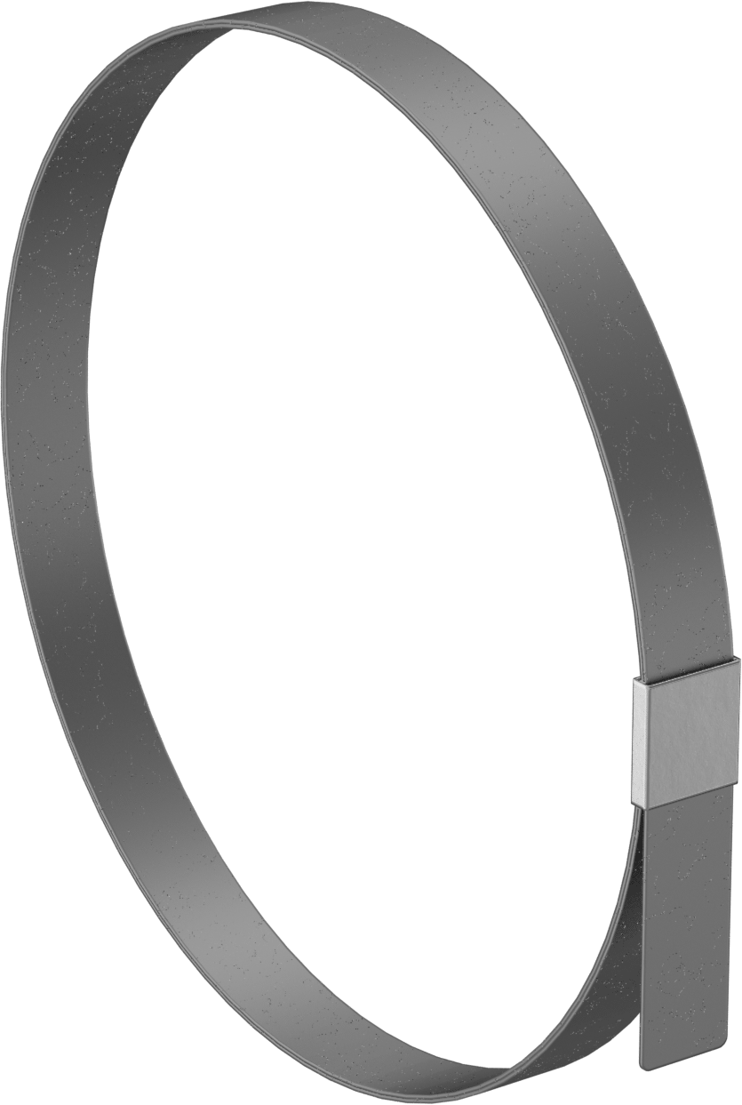 Sert Hortumlar için Düşük Profilli Bant Kelepçeleri, Galvanizli Çelik, 3/4" ila 6-1/2" ID