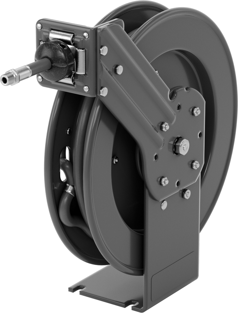 Dişli Bağlantı Parçaları ile Hava Hortumu Makarası, Kontrollü Geri Çekme ile, 3/8 x 3/8 NPT, 50 Fit Uzunluk
