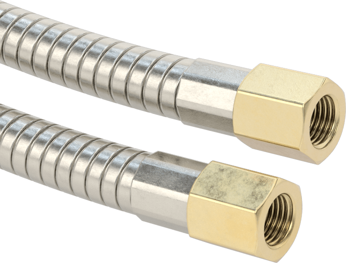 Argon, Azot, ve Oksijen Hortumu, Pirinç 1/4 NPT Dişi Bağlantı Parçaları ile, 1/4" ID, 5/8" OD