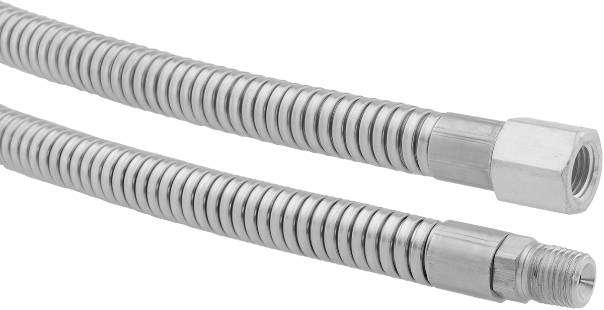 Argon, Azot, ve Oksijen Hortumu, Pirinç 1/4 NPT Erkek x 1/4 NPT Dişi Bağlantı Parçaları ile, 5/8" OD