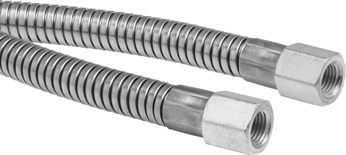 Argon, Azot, ve Oksijen Hortumu, Pirinç 1/4 NPT Dişi Bağlantı Parçaları ile, 1/4" ID, 5/8" OD