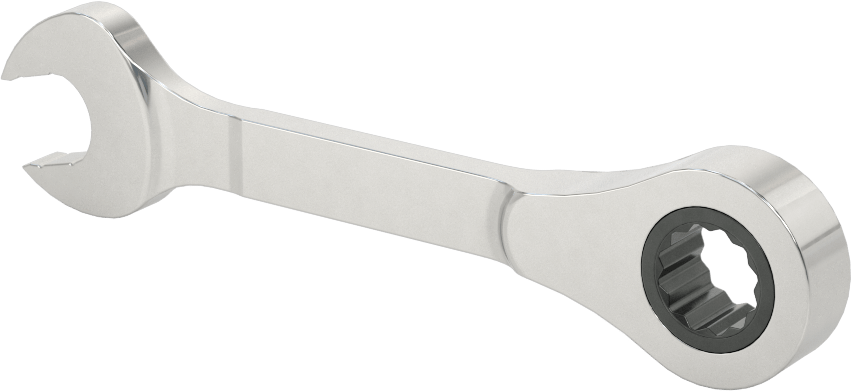 Kısa Cırcırlı Kombinasyon Anahtarı, 3/8" Boyut, 3-7/8" Toplam Uzunluk