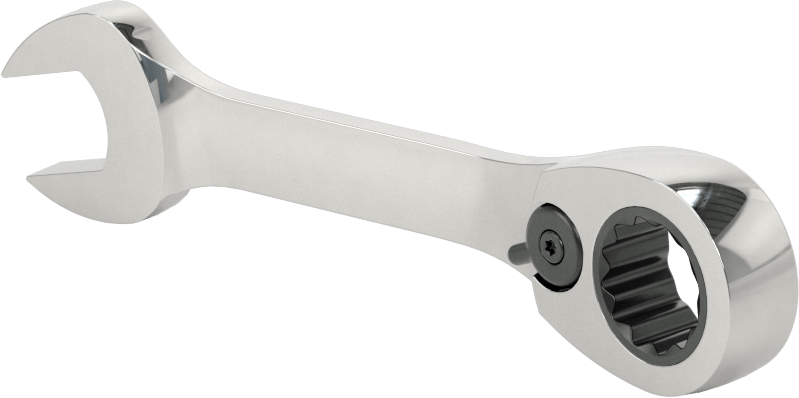 Kısa Cırcırlı Kombinasyon Anahtarı, Ters Çevrilebilir, 1/2" Boyut, 4-1/2" Toplam Uzunluk