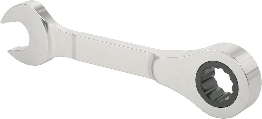 Kısa Cırcırlı Kombinasyon Anahtarı, 10 mm Boyut, 3-1/2" Toplam Uzunluk