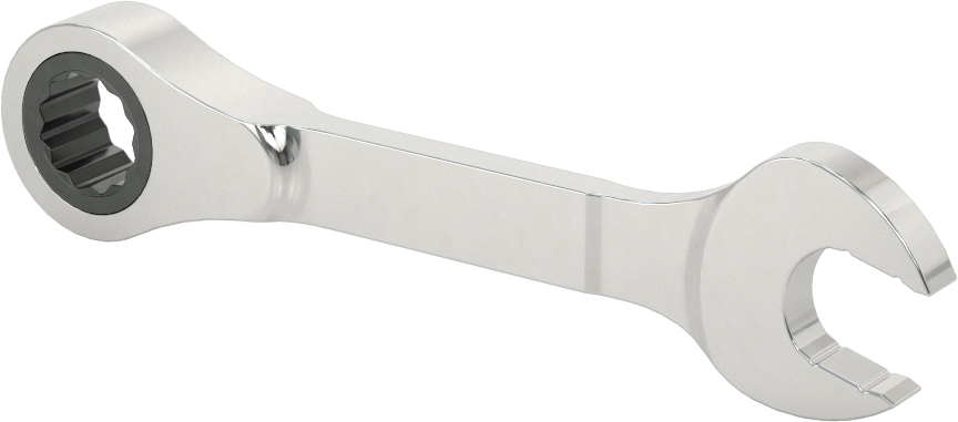 Kısa Cırcırlı Kombinasyon Anahtarı, 11 mm Boyut, 4" Toplam Uzunluk