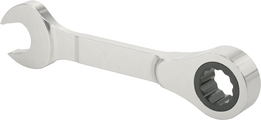 Kısa Cırcırlı Kombinasyon Anahtarı, 11 mm Boyut, 4" Toplam Uzunluk