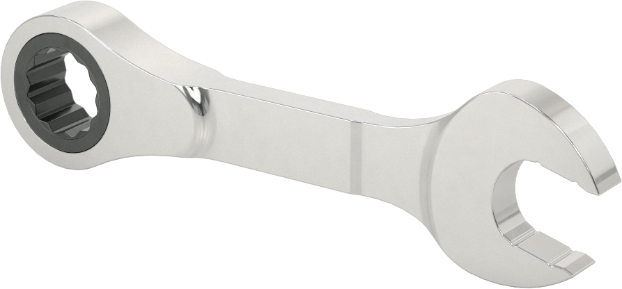 Kısa Cırcırlı Kombinasyon Anahtarı, 14 mm Boyut, 4-1/2" Toplam Uzunluk