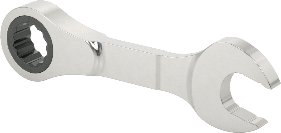 Kısa Cırcırlı Kombinasyon Anahtarı, 16 mm Boyut, 4-7/8" Toplam Uzunluk