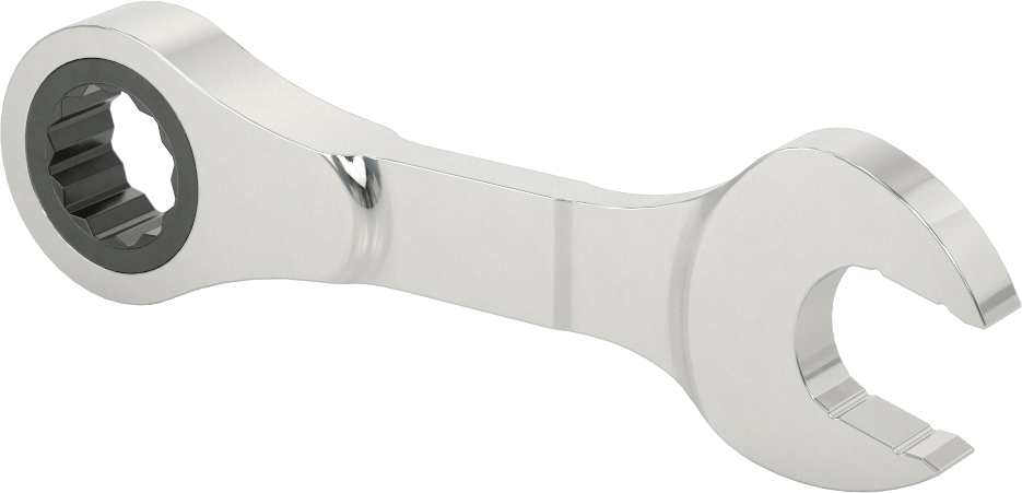 Kısa Cırcırlı Kombinasyon Anahtarı, 18 mm Boyut, 5-1/4" Toplam Uzunluk