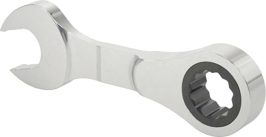 Kısa Cırcırlı Kombinasyon Anahtarı, 19 mm Boyut, 5-3/8" Toplam Uzunluk