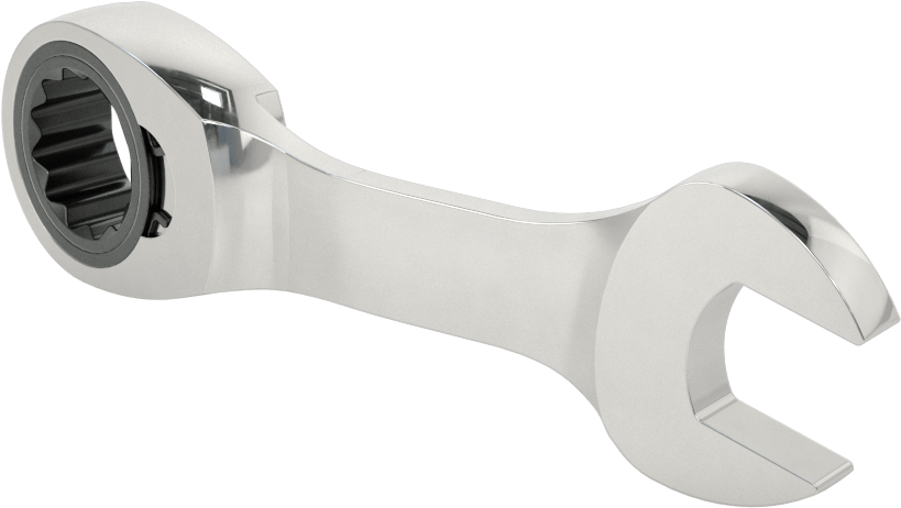 Kısa Cırcırlı Kombinasyon Anahtarı, Ters Çevrilebilir, 18 mm Boyut, 5-1/4" Toplam Uzunluk