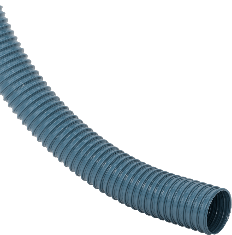 Mavi Blo-R-Vac Kanal Hortumu, Mavi PVC, 2" ID, 2-1/4" OD, 50 Fit Uzunluk