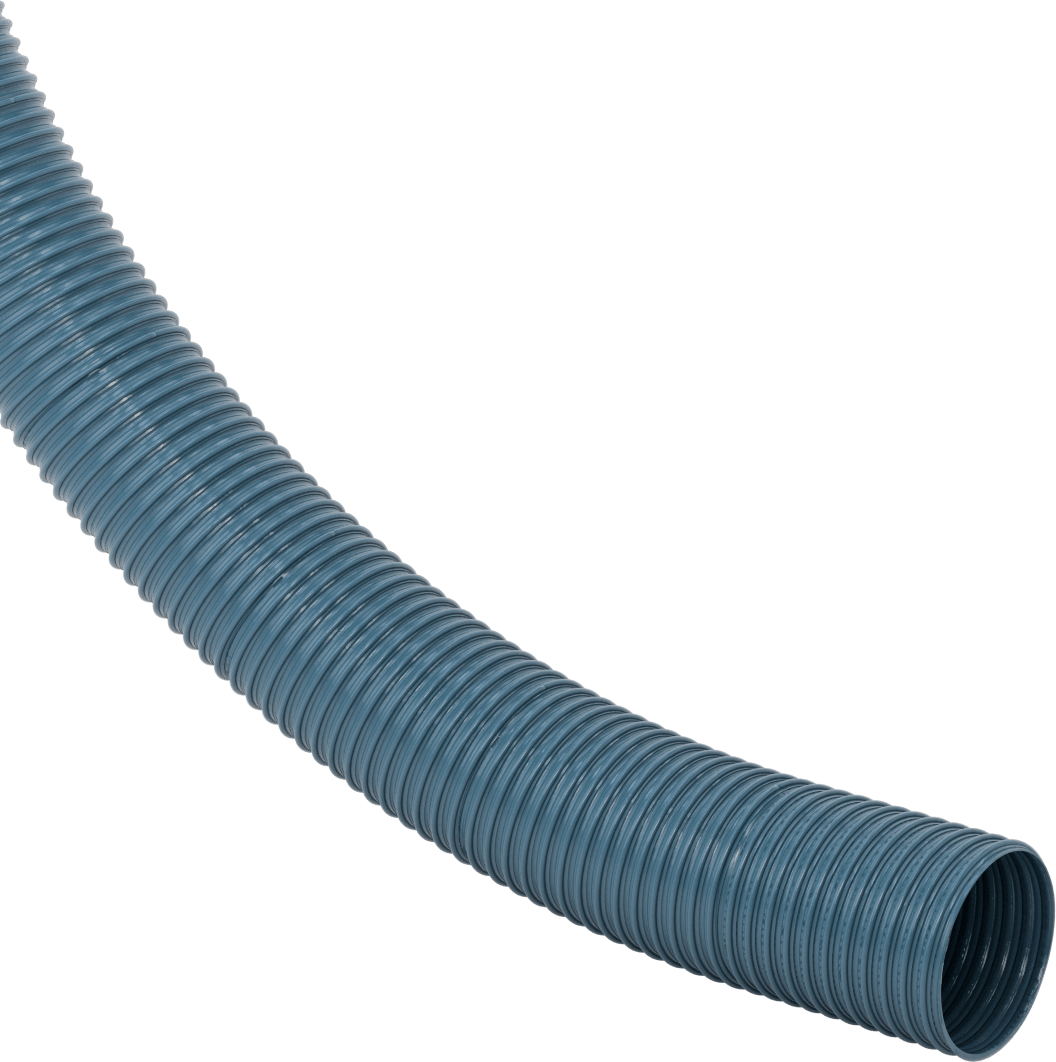 Mavi Blo-R-Vac Kanal Hortumu, Mavi PVC, 3" ID, 3-1/4" OD, 50 Fit Uzunluk