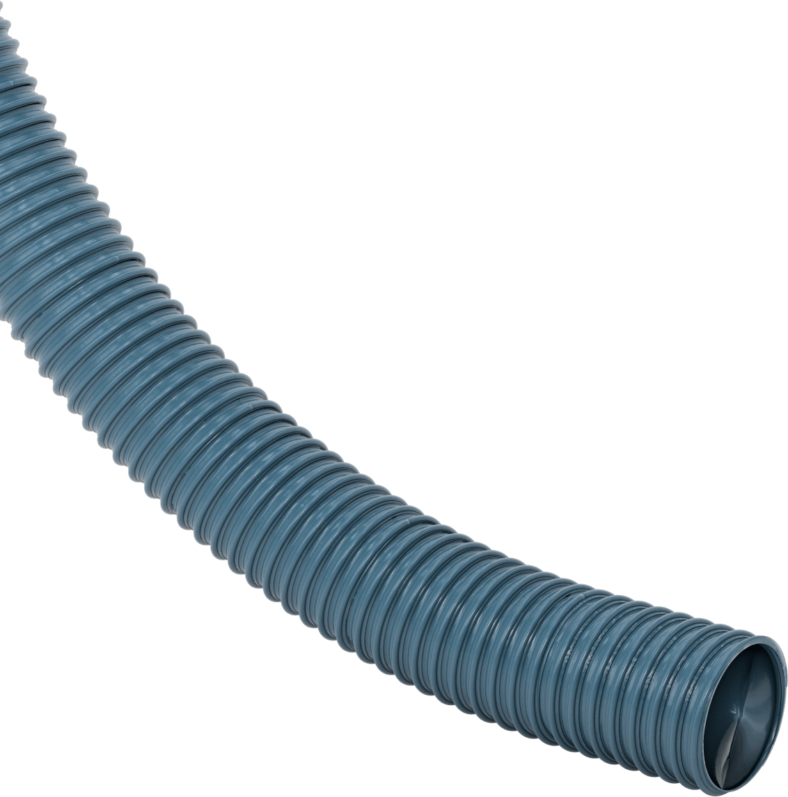 Mavi Blo-R-Vac Kanal Hortumu, Ağaç Yongaları ve Plastik Peletler için, 4" ID, 50 Fit Uzunluk
