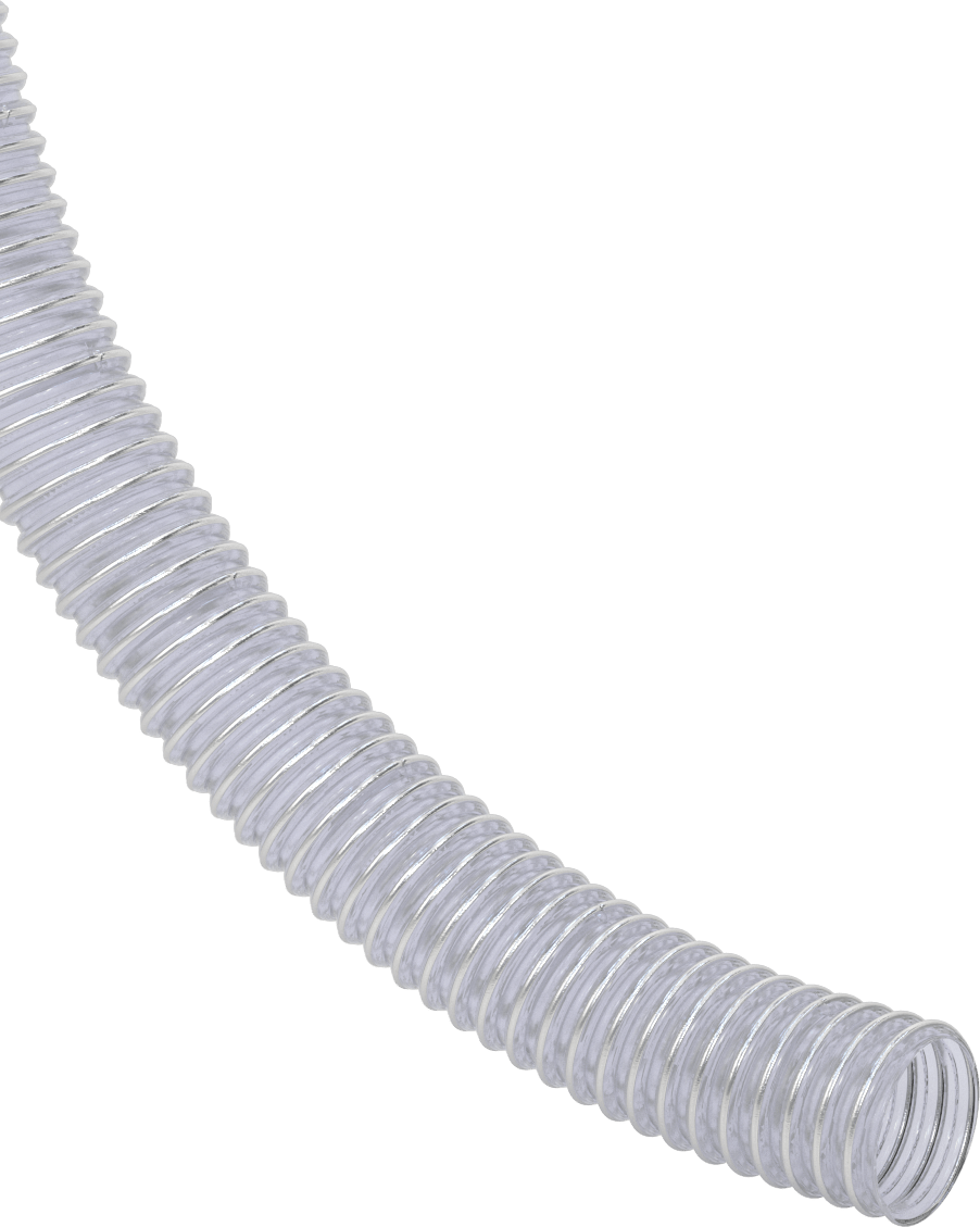 Blo-R-Vac Dumanlar için Çok Esnek Kanal Hortumu, Şeffaf PVC, 1-1/2" ID, 1-3/4" OD