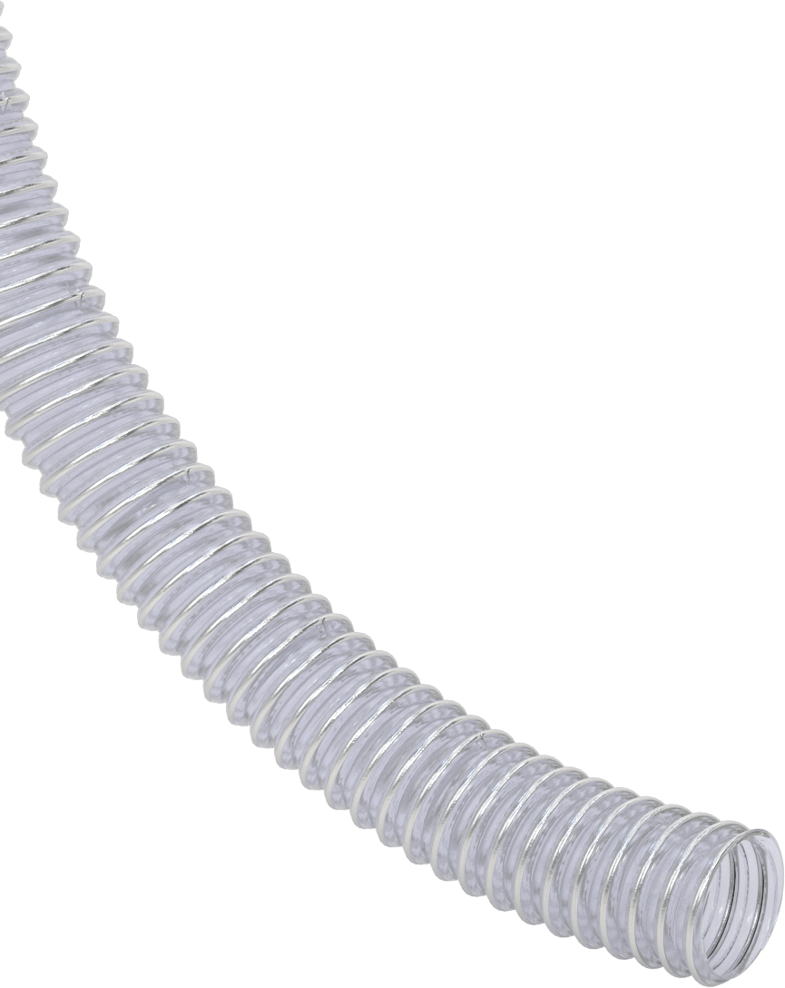 Blo-R-Vac Dumanlar için Çok Esnek Kanal Hortumu, Şeffaf PVC, 1-1/4" ID, 1-1/2" OD
