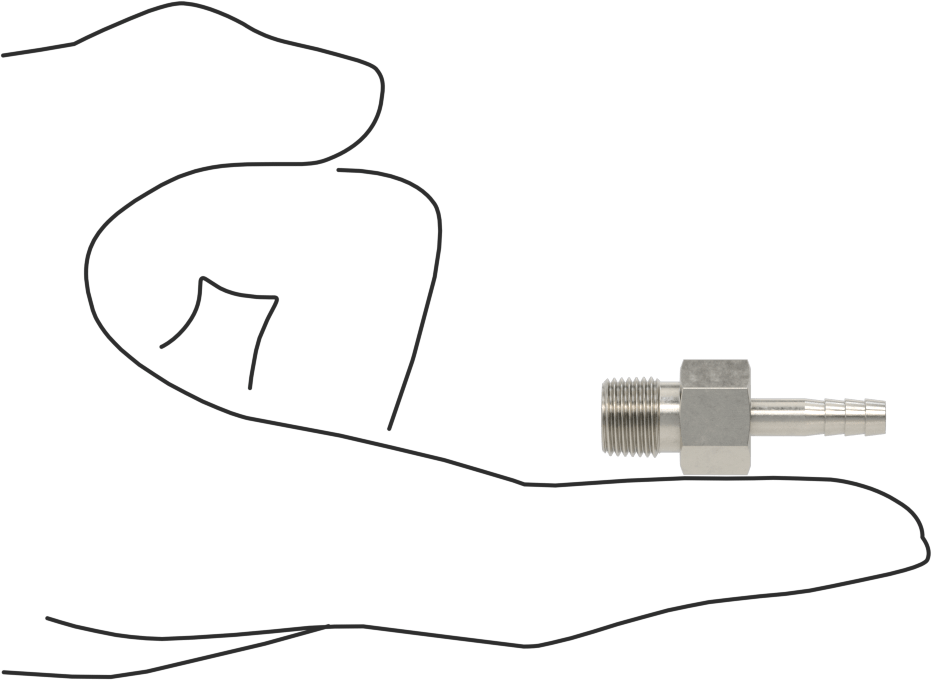 Gıda ve İçecek için Paslanmaz Çelik Dikenli Boru Bağlantı Parçası, 3/16" Boru İç Çapı x 1/8 NPT Erkek için Düz Adaptör