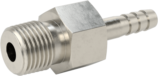 Gıda ve İçecek için Paslanmaz Çelik Dikenli Boru Bağlantı Parçası, 3/16" Boru İç Çapı x 1/8 NPT Erkek için Düz Adaptör