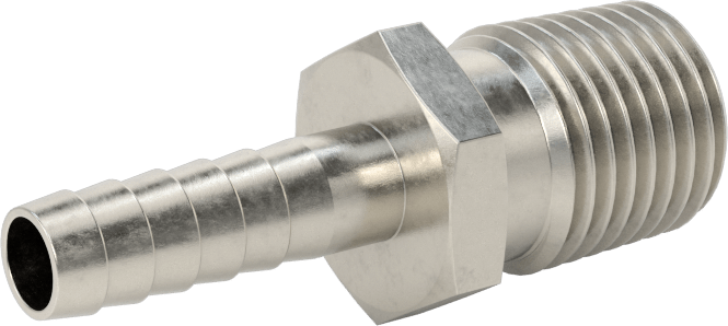 Gıda ve İçecek için Paslanmaz Çelik Dikenli Boru Bağlantı Parçası, 3/16" Boru İç Çapı x 1/4 NPT Erkek için Düz Adaptör