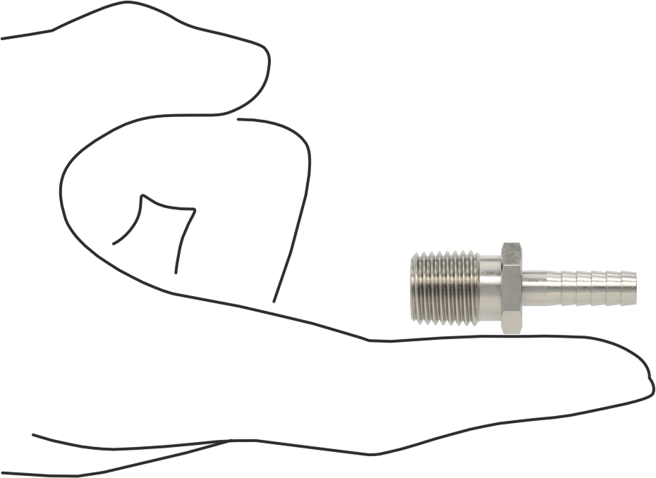 Gıda ve İçecek için Paslanmaz Çelik Dikenli Boru Bağlantı Parçası, 3/16" Boru İç Çapı x 1/4 NPT Erkek için Düz Adaptör
