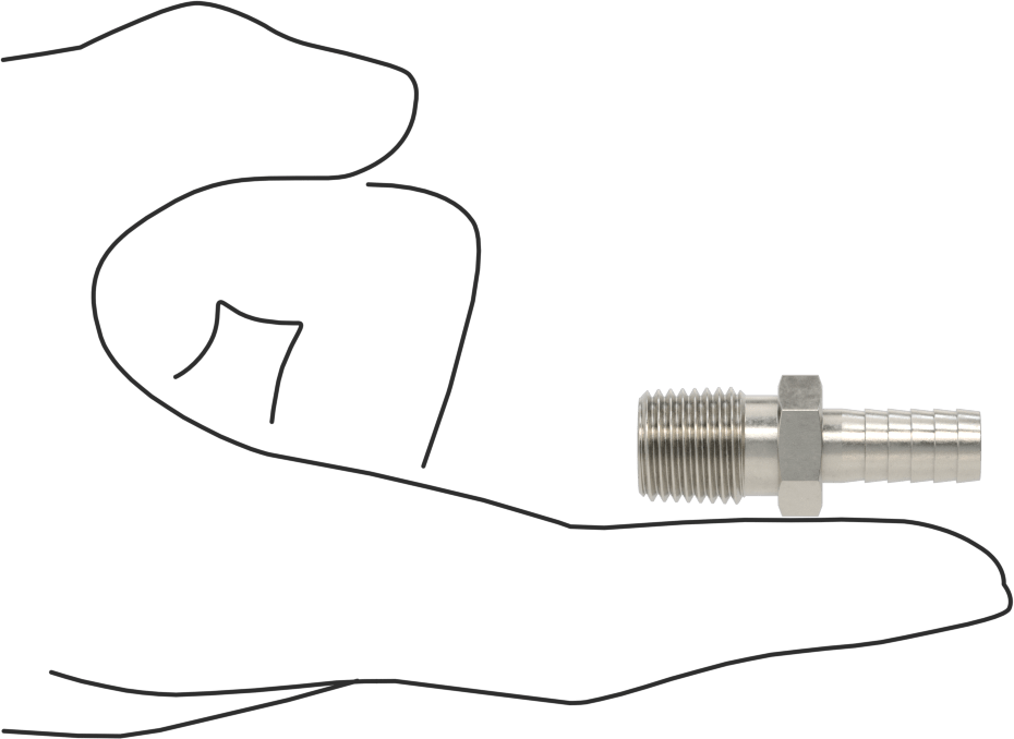 Gıda ve İçecek için Paslanmaz Çelik Dikenli Boru Bağlantı Parçası, 5/16" Boru İç Çapı x 1/4 NPT Erkek için Düz Adaptör