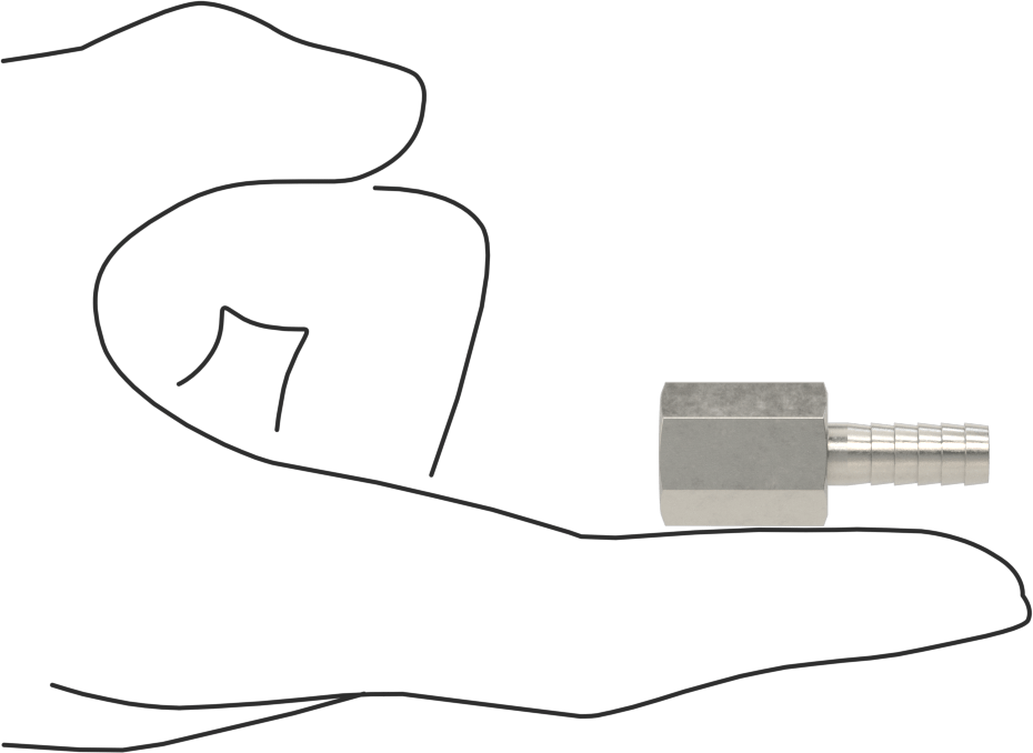 Gıda ve İçecek için Paslanmaz Çelik Dikenli Boru Bağlantı Parçası, 1/4" Boru İç Çapı x 1/8 NPT Dişi için Düz Adaptör