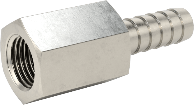 Gıda ve İçecek için Paslanmaz Çelik Dikenli Boru Bağlantı Parçası, 1/4" Boru İç Çapı x 1/8 NPT Dişi için Düz Adaptör